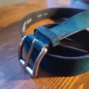 Italian teal suede belt W36